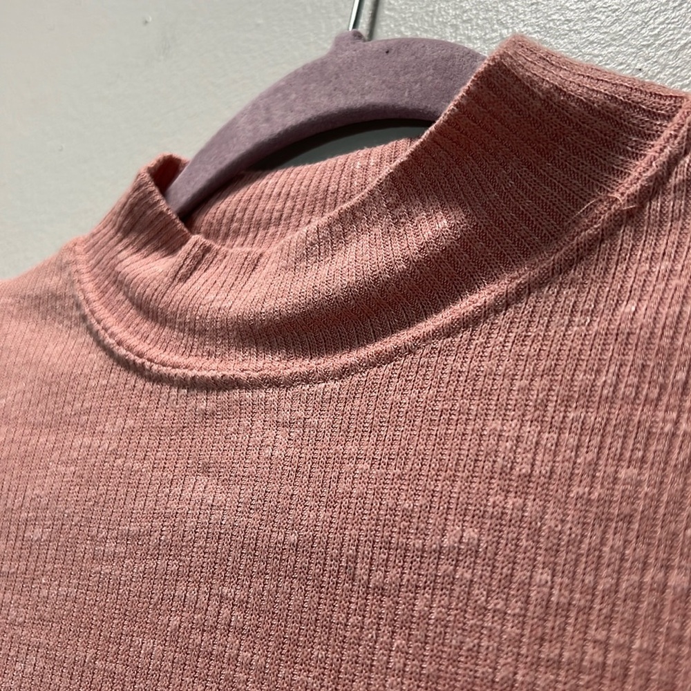 Pink Tank Top - Ribbed Mock Neck - Racerback Fit - Picture 6 of 13